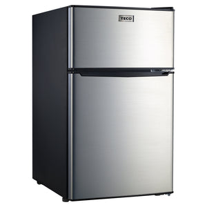 Teco 86L Stainless Steel 2 Door Bar Fridge TBF86SMTAG Front Right Side View 