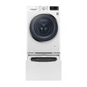 LG 11Kg White Finish Twin Washing Machine TWIN171409H, Front view with mini washer open