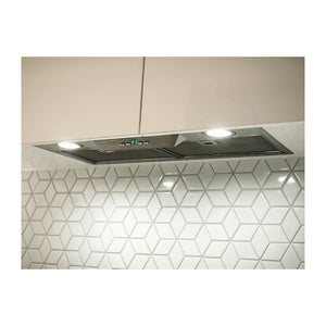 Schweigen UM11706-S1 60cm Silent Undermount Rangehood, Bottom left view in a kitchen cabinet
