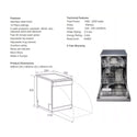 Venini VDW14S 60 cm Freestanding Dishwasher, Dimensions and features