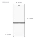 Westinghouse WBE4500WBR 453L Bottom Mount Fridge White, Dimensions