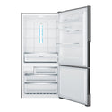 Westinghouse 528L Bottom Mount Fridge Dark Stainless WBE5300BBR, Front view with open doors