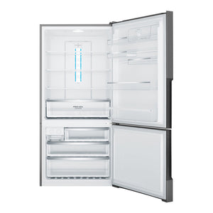 Westinghouse 528L Bottom Mount Fridge Dark Stainless WBE5300BBR, Front view with open doors