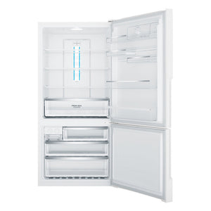 Westinghouse 496L Bottom Mount Frost Free Left Hinge Fridge WBE5300WC-L, Front view with door open
