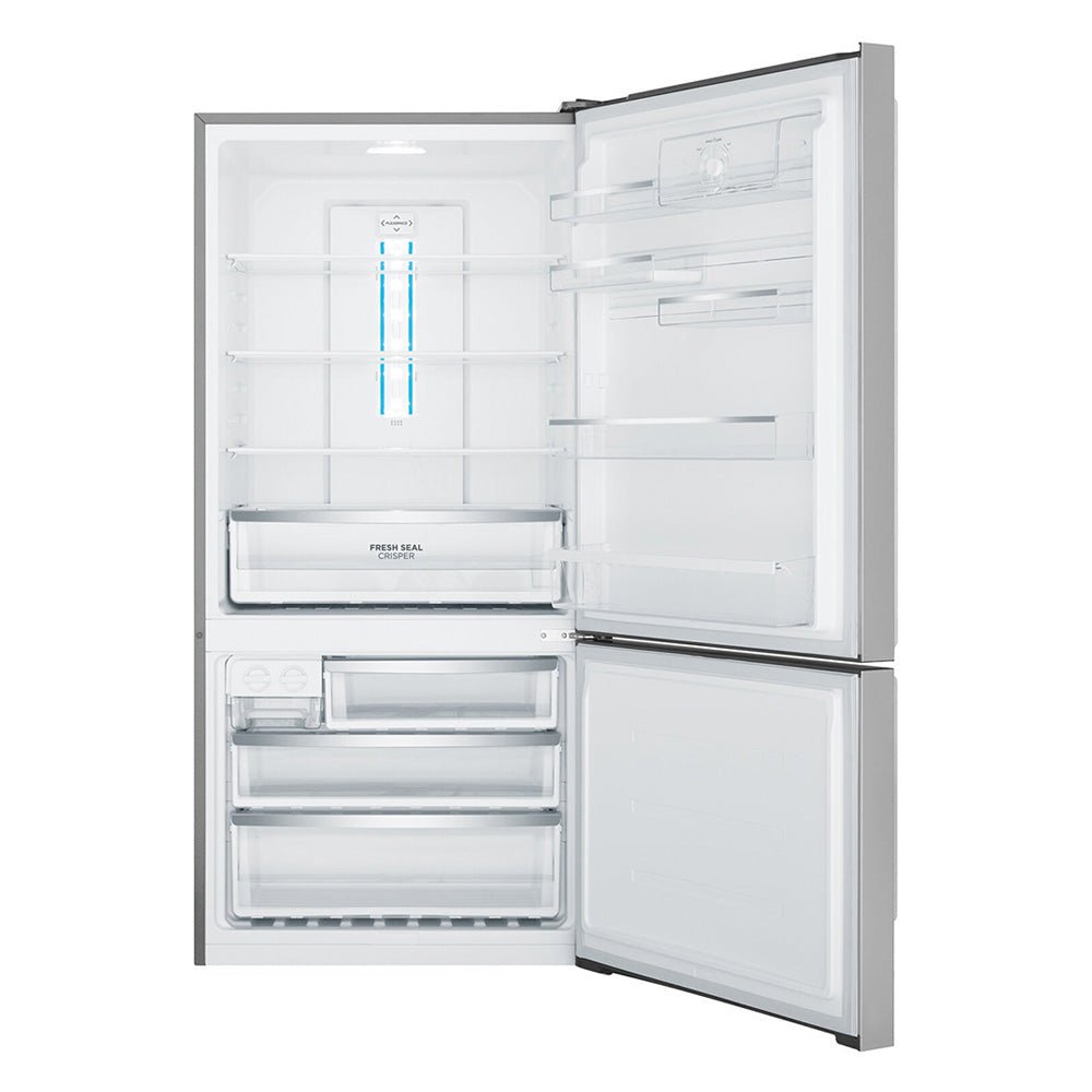 Westinghouse 528L Bottom Mount Fridge Stainless WBE5304SBR, Front view with open doors