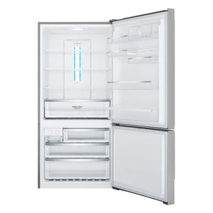Westinghouse 528L Bottom Mount Fridge Stainless WBE5304SBR, Front view with open doors