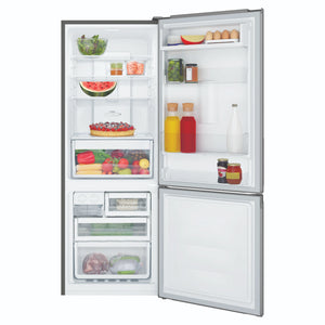 Westinghouse 308L Bottom Freezer Fridge - Arctic Steel WBB3100AKX, Front View With Door Open Storages