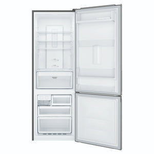 Westinghouse 335L Bottom Freezer Fridge - Arctic Steel WBB3400AKX, Front View With Door Open