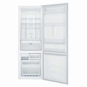 Westinghouse 335L Bottom Freezer Fridge - White WBB3400WKX, Front View With Door Open