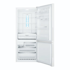 Westinghouse 425L Bottom Freezer Fridge - White WBE4302WCR, Front View With Door Open