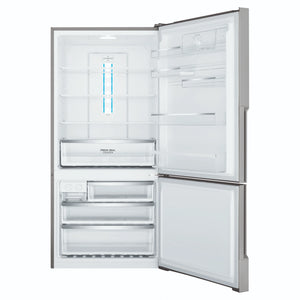 Westinghouse 496L Bottom Mount Frost Free Fridge WBE5300SCR, Front View With Door Open
