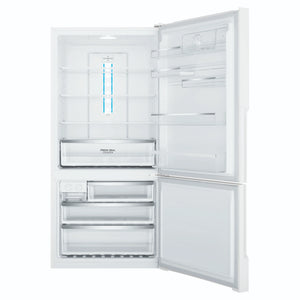 Westinghouse 496L Bottom Freezer Fridge - White WBE5300WCR, Front View With Door Open