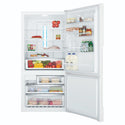 Westinghouse 496L Bottom Freezer Fridge - White WBE5300WCR, Front View With Door Open Storages
