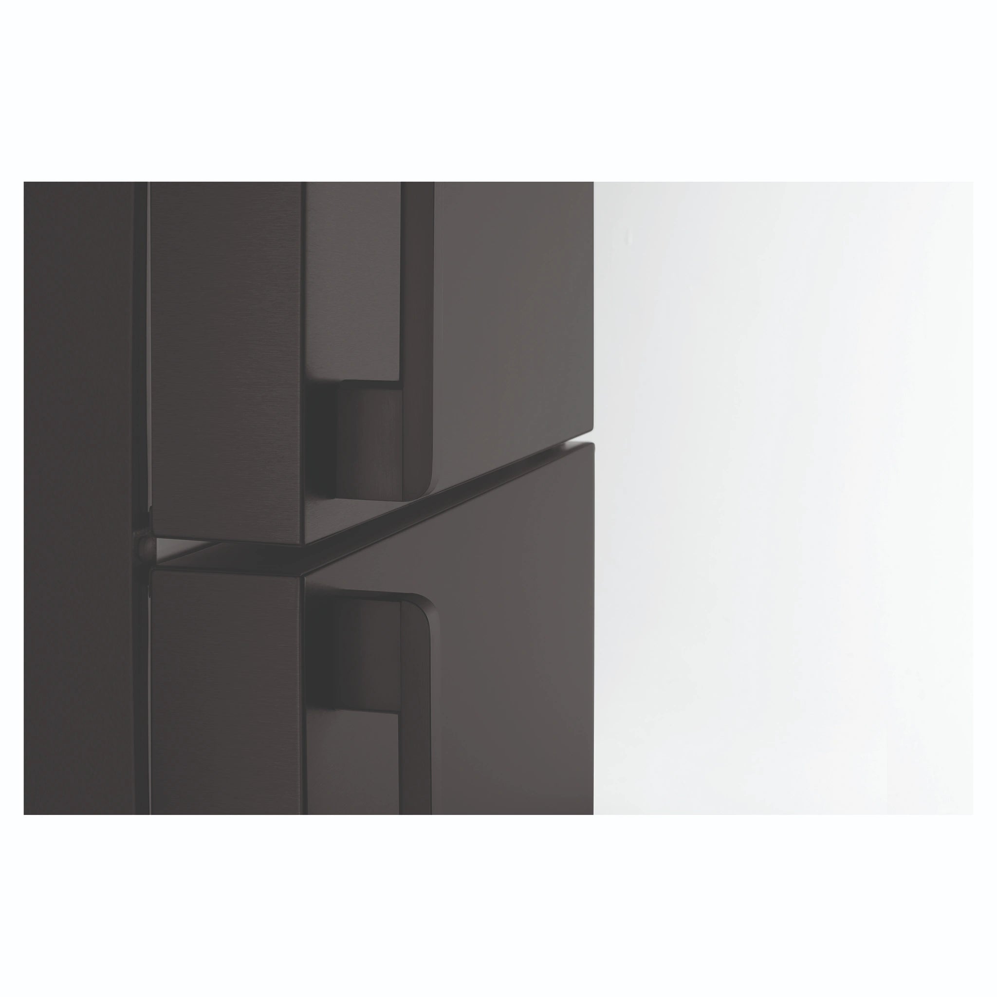 Westinghouse 496L Bottom Mount Frost Free Fridge - Dark Stainless Steel WBE5304BCR, Door Handle Close-Up View 