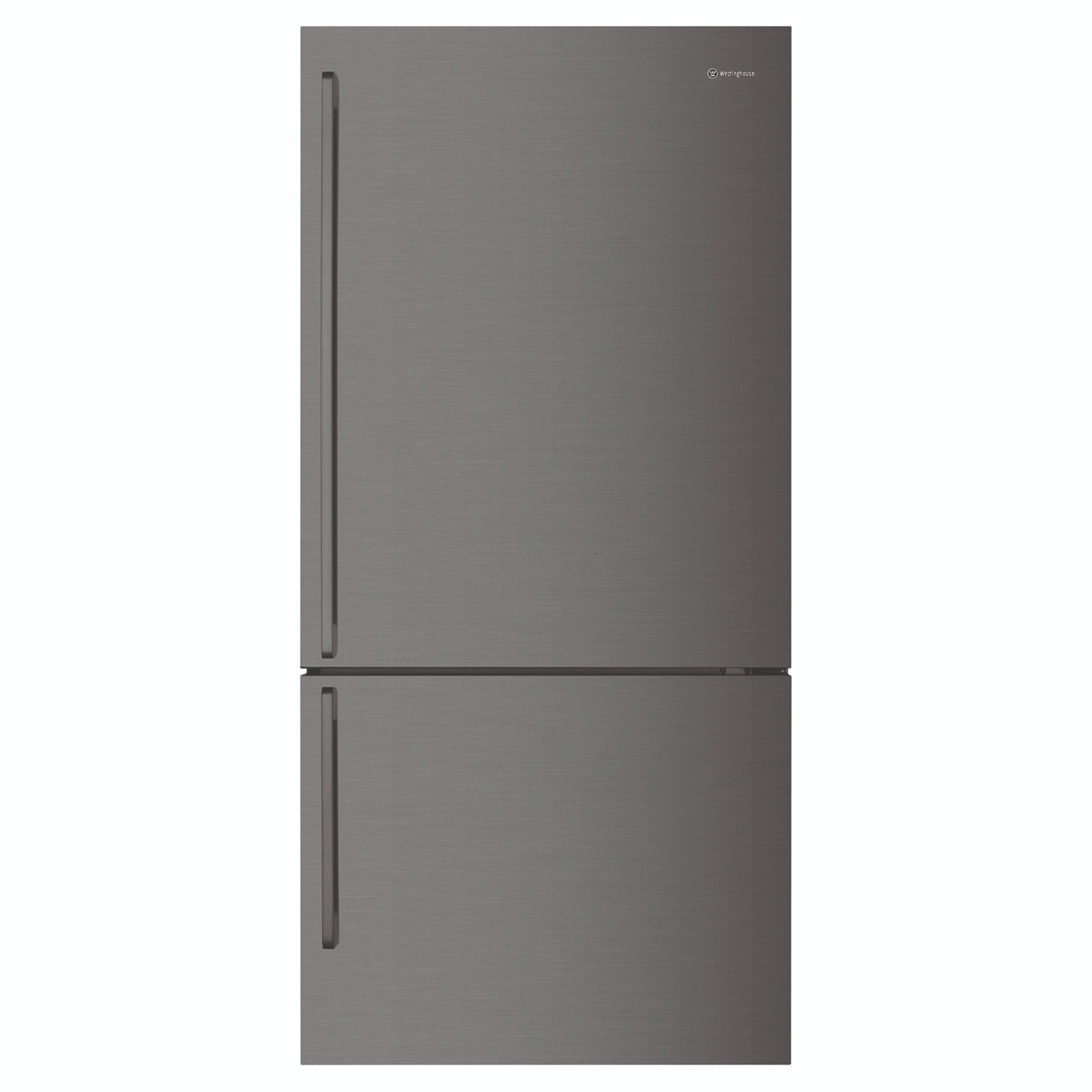 Westinghouse 496L Bottom Mount Frost Free Fridge - Dark Stainless Steel WBE5304BCR, Front View