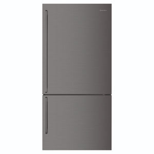 Westinghouse 496L Bottom Mount Frost Free Fridge - Dark Stainless Steel WBE5304BCR, Front View