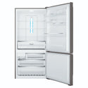 Westinghouse 496L Bottom Mount Frost Free Fridge - Dark Stainless Steel WBE5304BCR, Front View With Door Open
