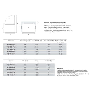 Westinghouse 300L White Chest Freezer WCM3000WE, Dimensions