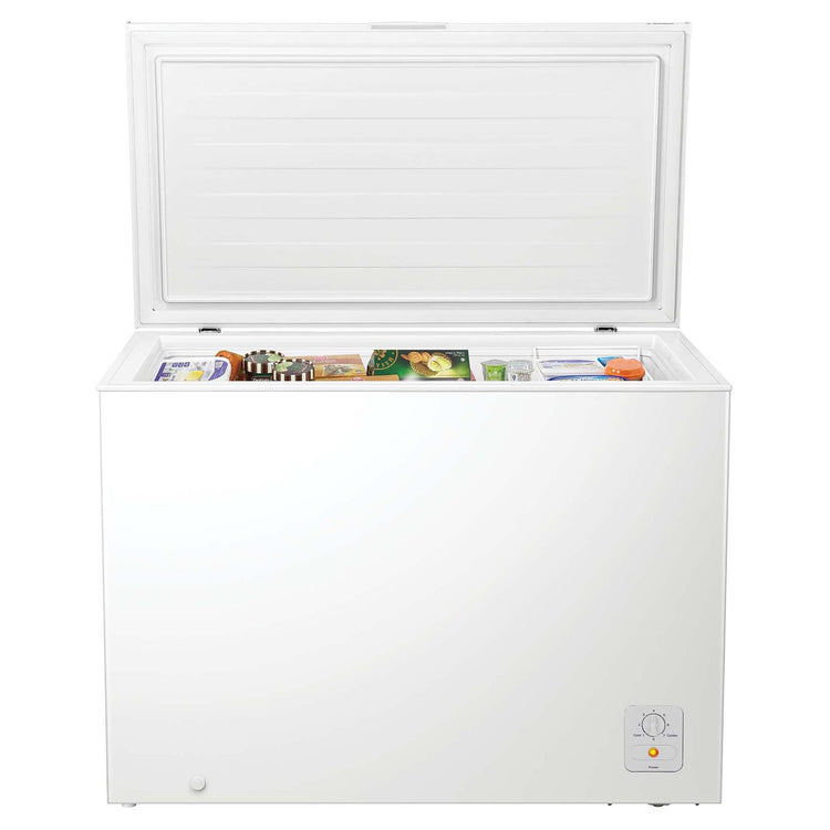 Westinghouse 300L White Chest Freezer WCM3000WE, Open Door With Food