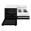 Westinghouse White Elevated Electric Oven WDE132WCL, Front View with Door Open