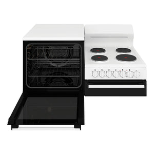 Westinghouse White Elevated Electric Oven WDE132WCL, Front View with Door Open