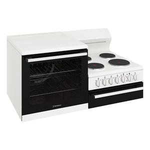 Westinghouse White Elevated Electric Oven WDE132WCL, Left View