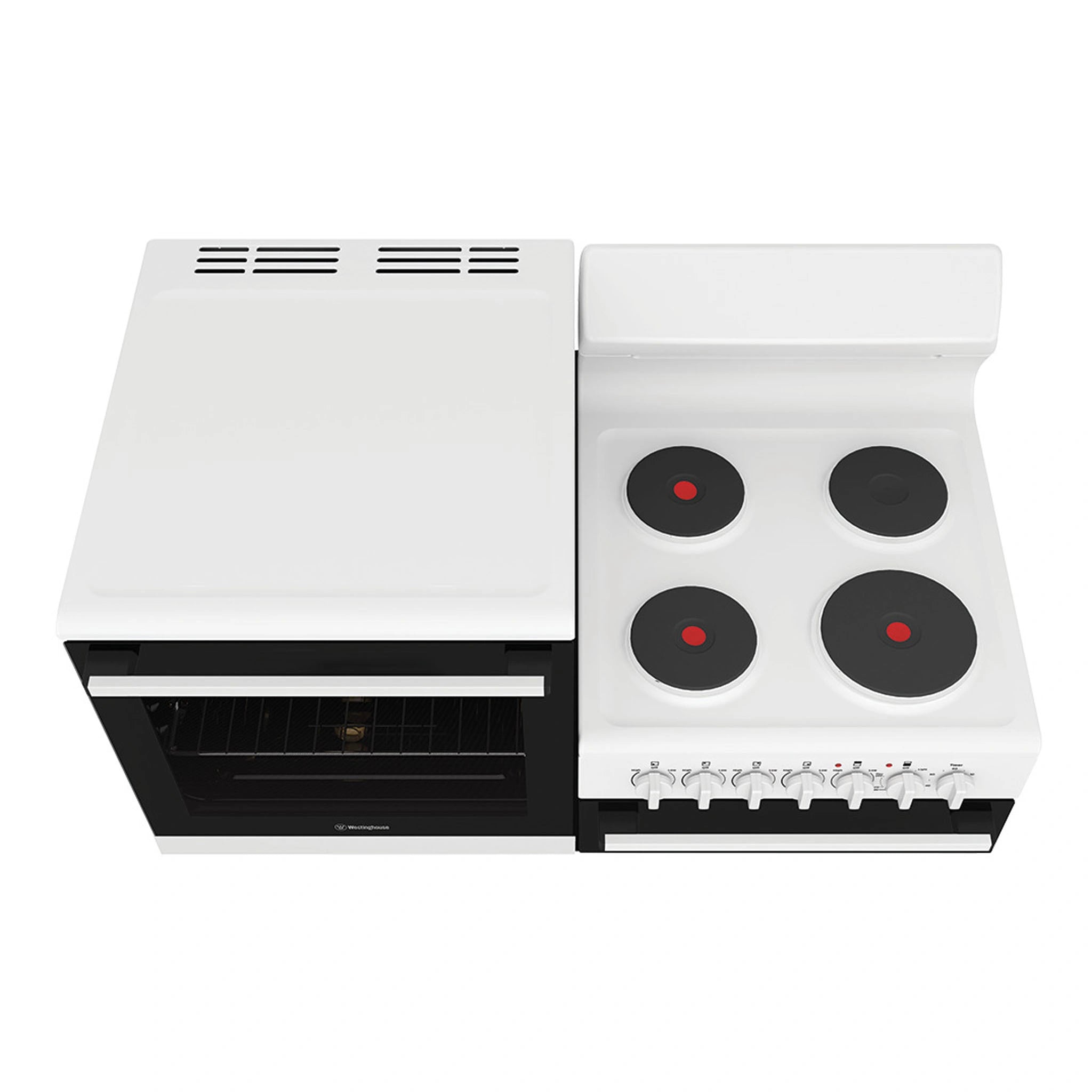 Westinghouse White Elevated Electric Oven WDE132WCL, Top View