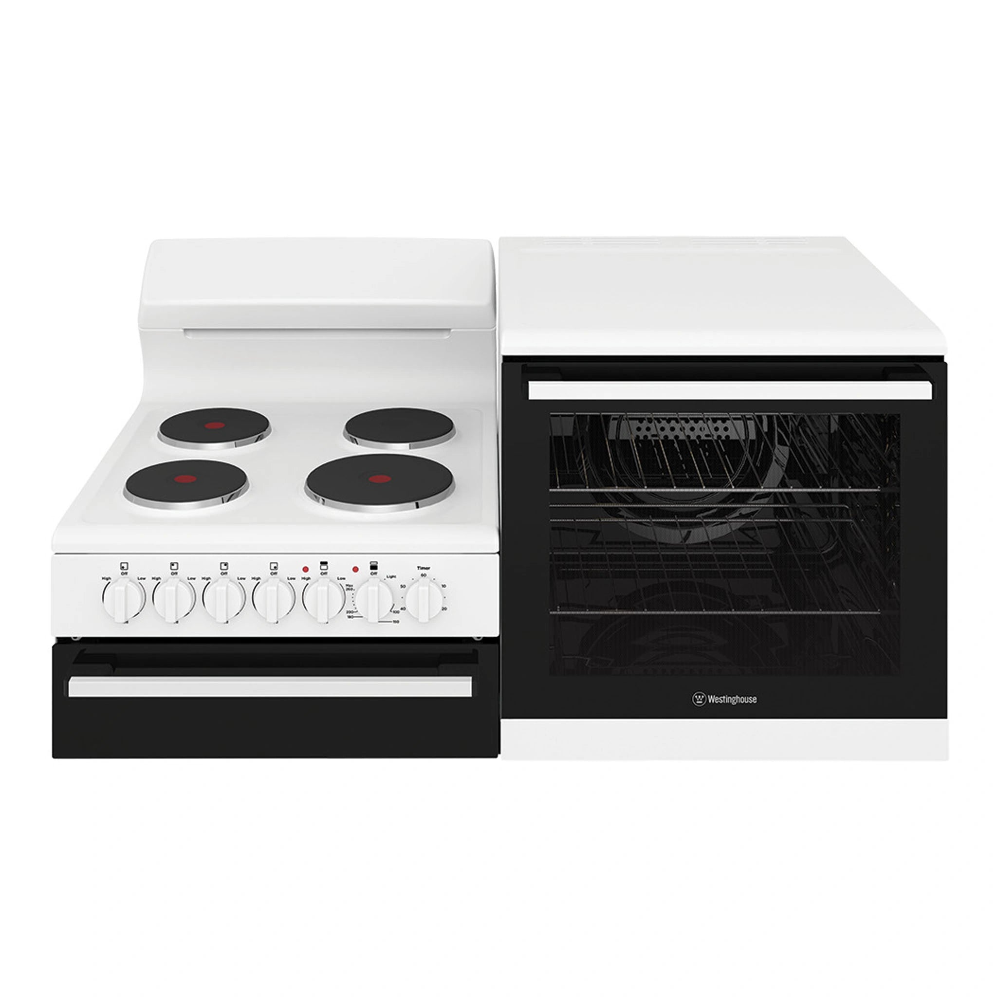Westinghouse WDE132WCR White Elevated Electric Oven