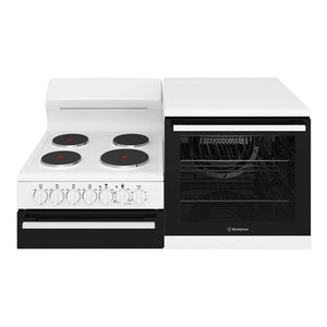 Westinghouse White Elevated Electric Oven WDE132WCR, Front View