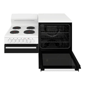 Westinghouse White Elevated Electric Oven WDE132WCR, Front View with Door Open