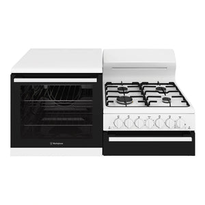Westinghouse 4-Burner Elevated Natural Gas Conventional Oven WDG110WCNGL, Front View