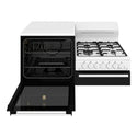 Westinghouse 4-Burner Elevated Natural Gas Conventional Oven WDG110WCNGL, Front View With Door Open