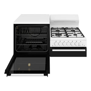 Westinghouse 4-Burner Elevated Natural Gas Conventional Oven WDG110WCNGL, Front View With Door Open