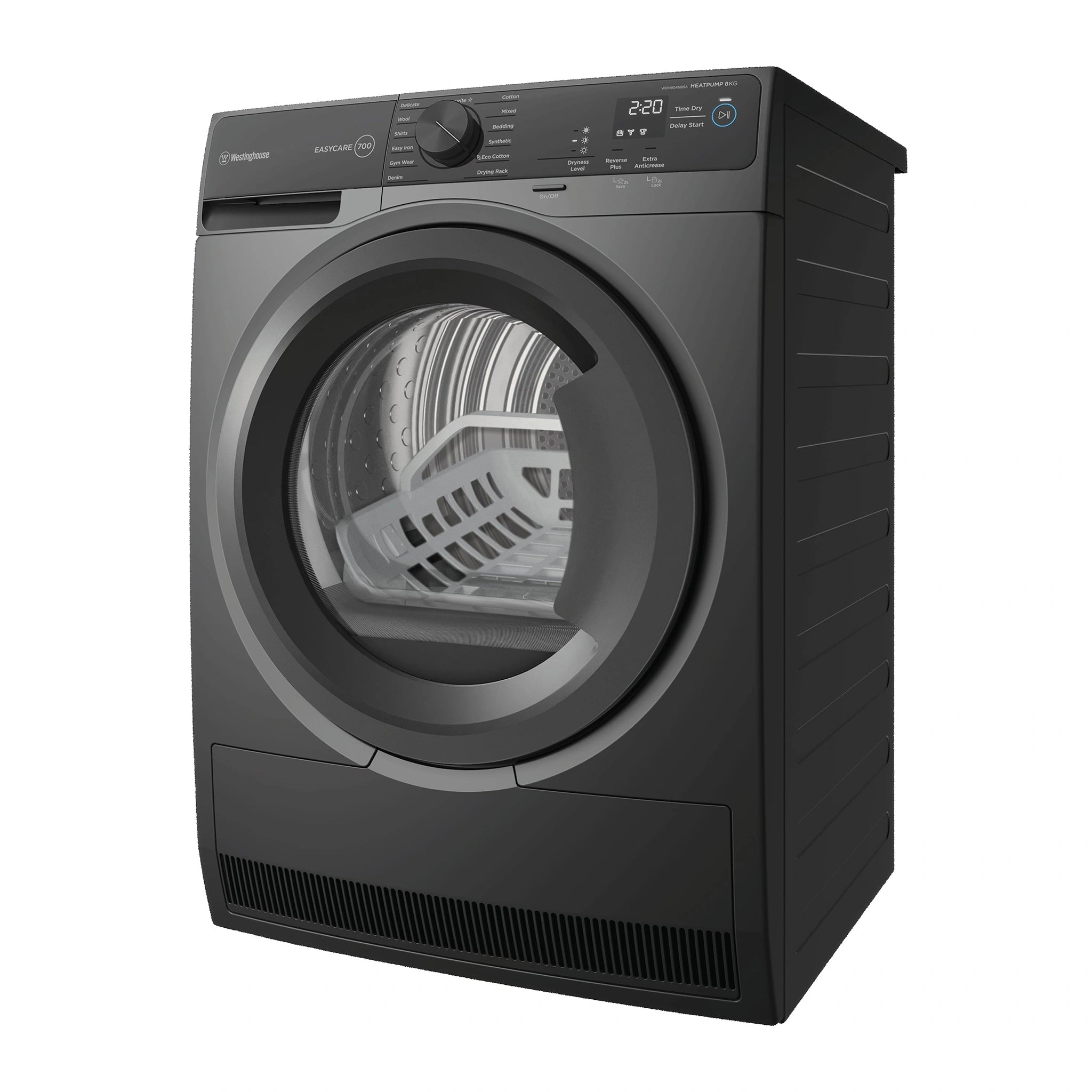 Westinghouse 8kg EasyCare 700 Series Heat Pump Dryer WDH804N8SA, Right Side View