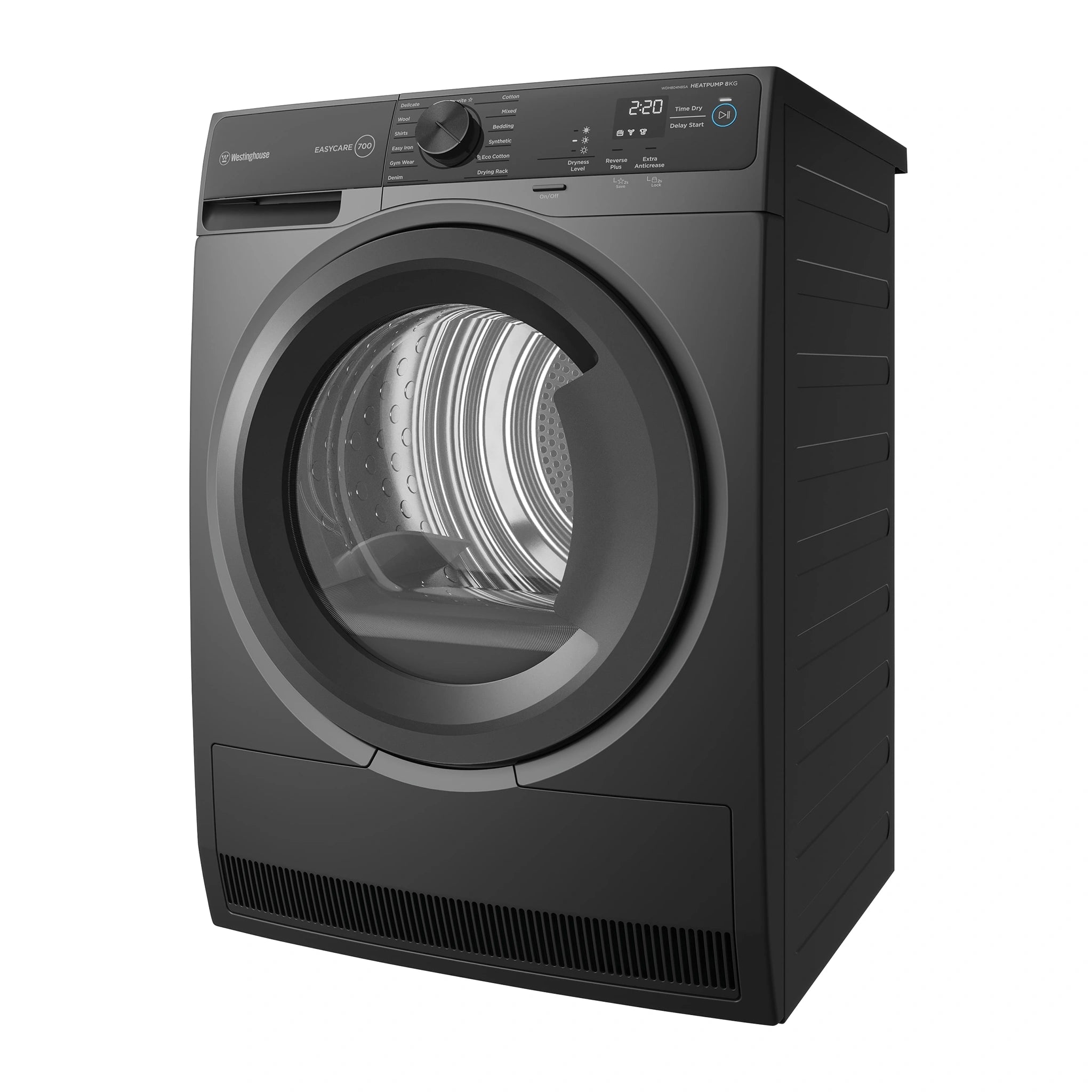 Westinghouse 8kg EasyCare 700 Series Heat Pump Dryer WDH804N8SA, Right Side View 2