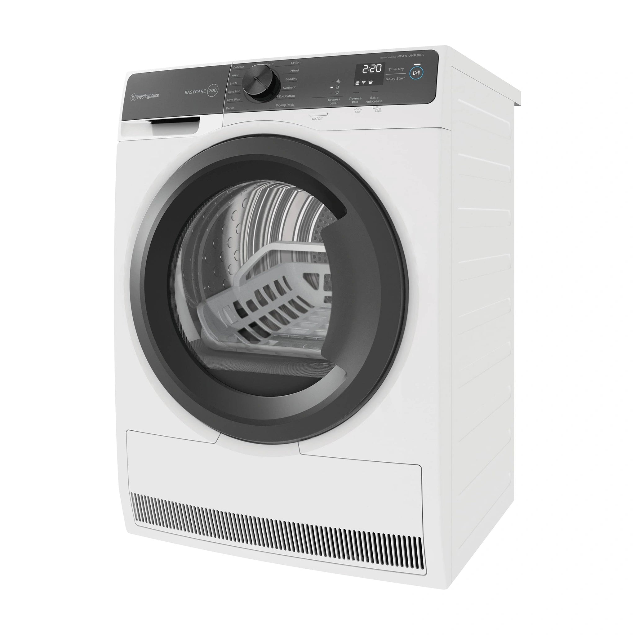 Westinghouse 8kg EasyCare 700 Series Heat Pump Dryer WDH804N8WA, Right Side View