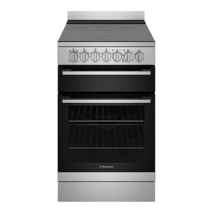Westinghouse 54cm Freestanding Electric Oven with Ceramic Cooktop WFE542SC, Front View