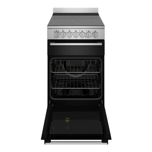 Westinghouse 54cm Freestanding Electric Oven with Ceramic Cooktop WFE542SC, Front View Door Open