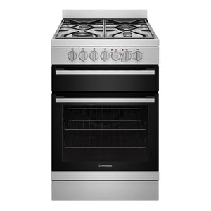 Westinghouse 60cm Freestanding Electric Oven with Gas Cooktop WFE612SC, Front View