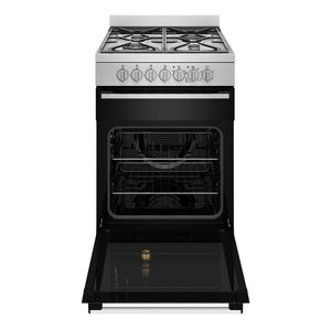 Westinghouse 60cm Freestanding Electric Oven with Gas Cooktop WFE612SC, Front View With Door Open