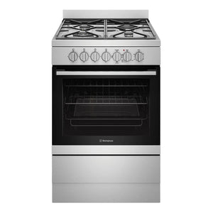 Westinghouse 60cm Freestanding Dual Fuel Oven WFE614SC, Front View