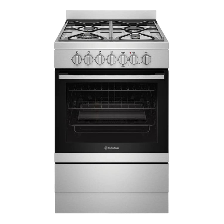 Westinghouse 60cm Freestanding Dual Fuel Oven WFE614SC, Front View
