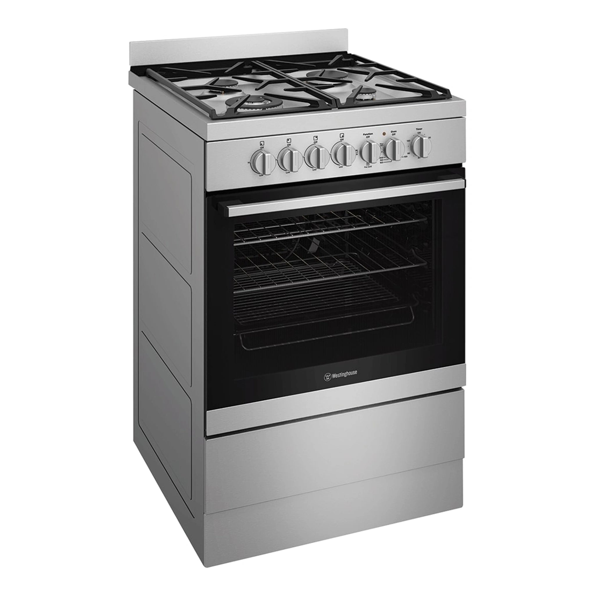 Westinghouse 60cm Freestanding Dual Fuel Oven WFE614SC, Left Side View
