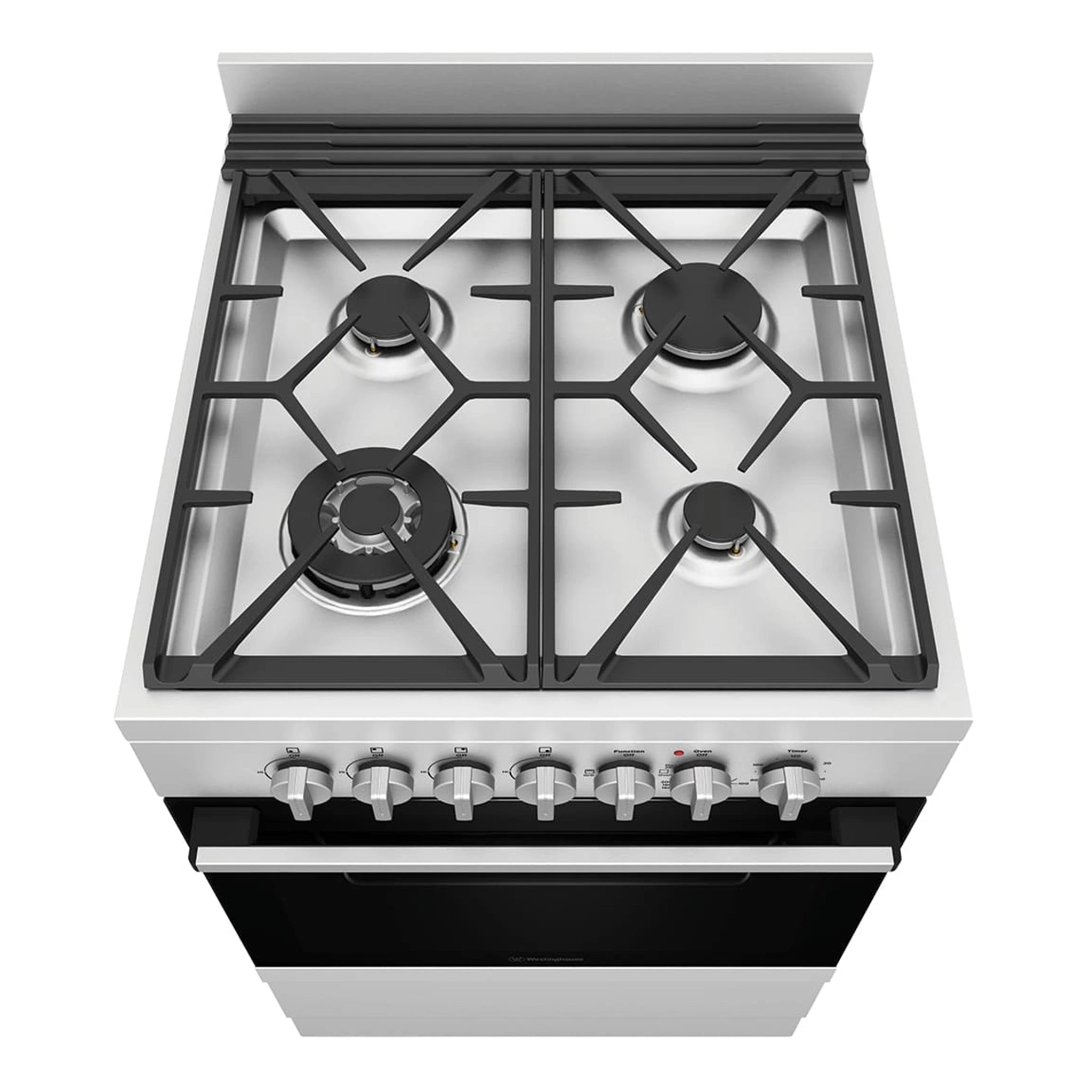 Westinghouse 60cm Freestanding Dual Fuel Oven WFE614SC, Top View