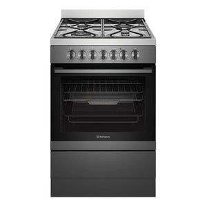Westinghouse 60cm Freestanding Dual Fuel Oven with AirFry WFE616DSC,  Front View