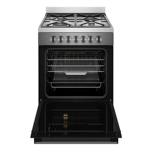 Westinghouse 60cm Freestanding Dual Fuel Oven with AirFry WFE616DSC, Front View With Door Open