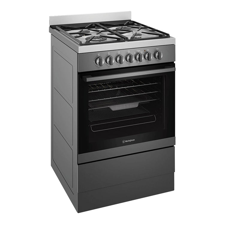 Westinghouse 60cm Freestanding Dual Fuel Oven with AirFry WFE616DSC, Left Side View