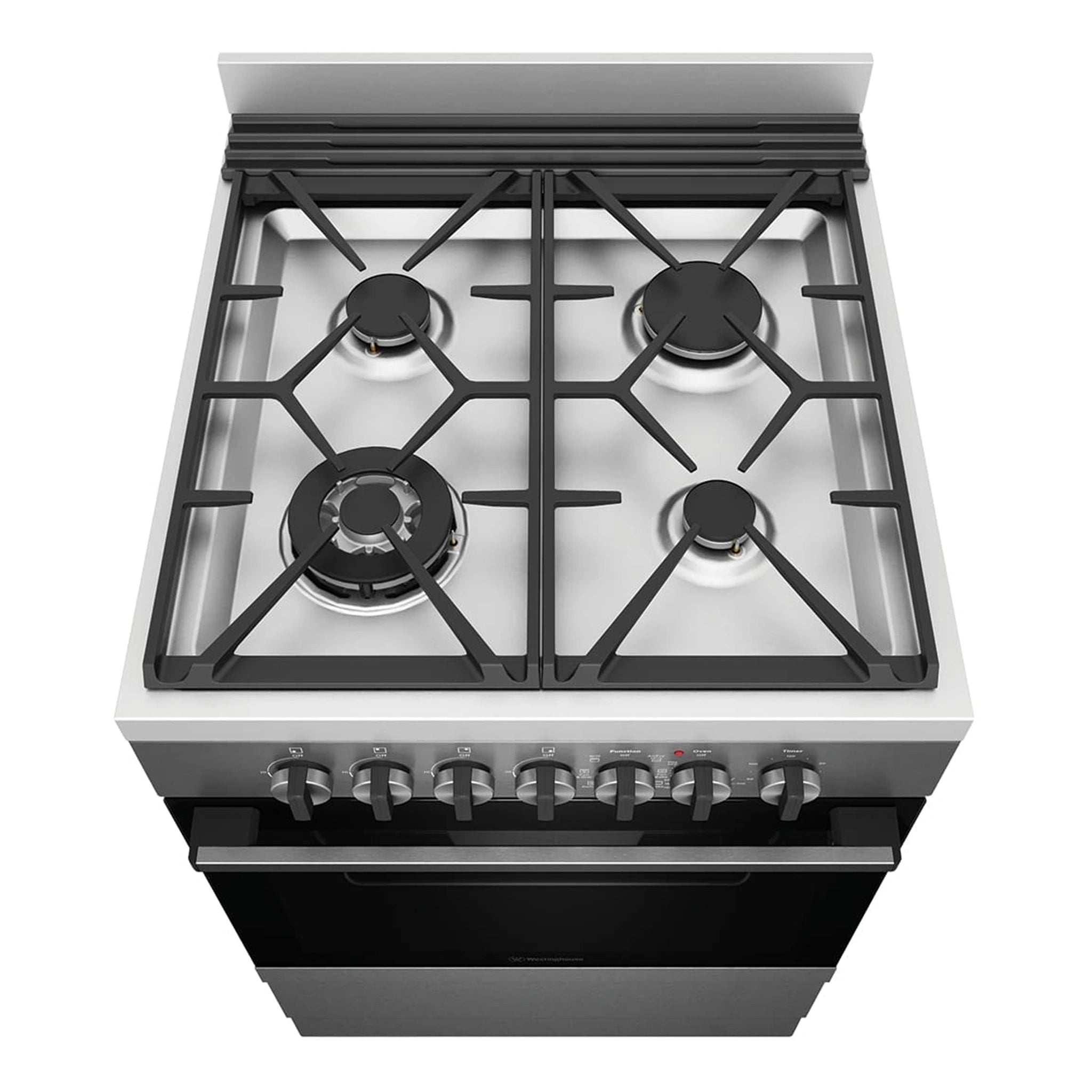 Westinghouse 60cm Freestanding Dual Fuel Oven with AirFry WFE616DSC, Top View