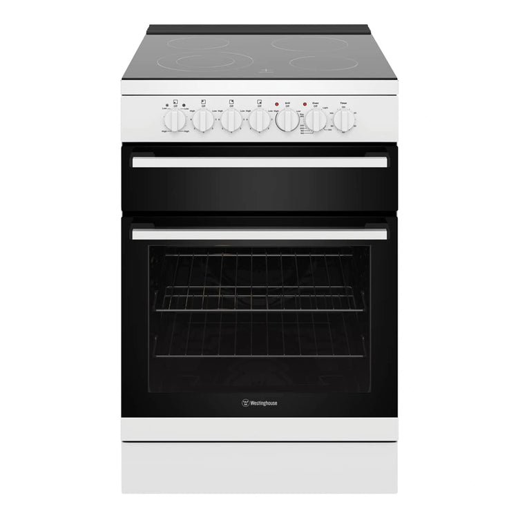 Westinghouse 4 Zones Freestanding Electric Oven – White WFE642WCB, Front View