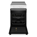 Westinghouse 4 Zones Freestanding Electric Oven – White WFE642WCB, Front View With Door Open